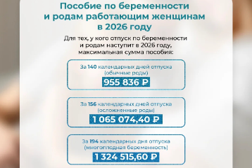 Максимальные суммы пособия по беременности и родам в 2026 году